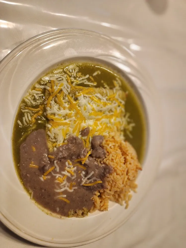 2 Cheese Enchiladas with Rice and Beans